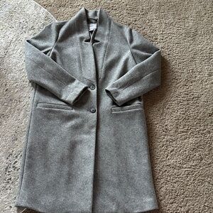 Old Navy Women's Gray Tailored Long Trench Coat knee length